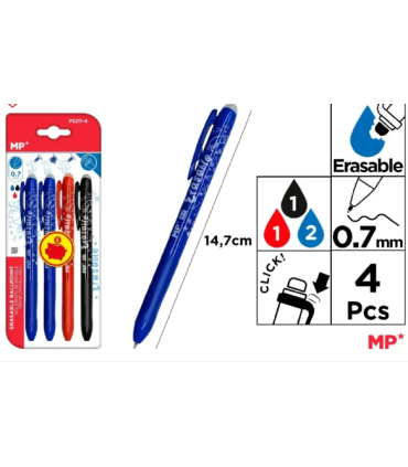 PACK BOLÍGRAFO BORRABLE CLICK 0.7 mm